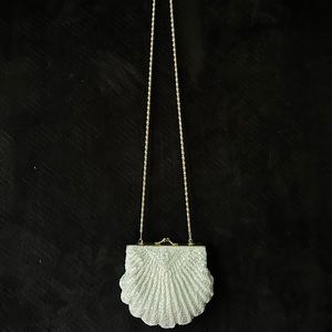 Cute clutch clam purse with chain